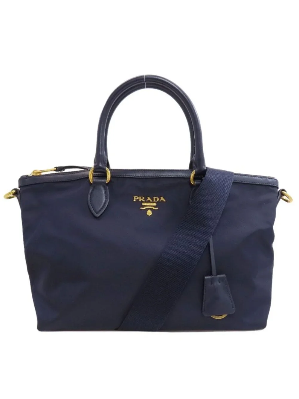 Prada Logo 2-Way Handbag Nylon